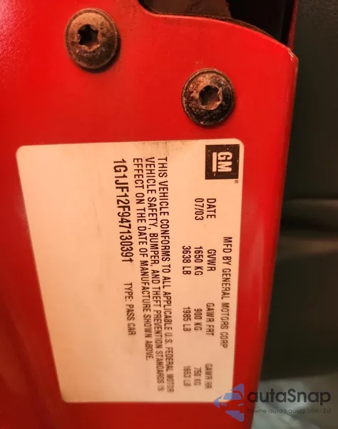 2004 Chevrolet Cavalier Ls from USA, damaged, VIN 1G1JF12F947130391